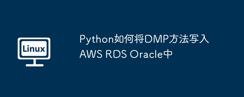 python如何将dmp方法写入aws rds oracle中