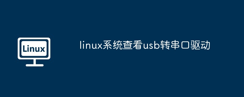 linux系统查看usb转串口驱动